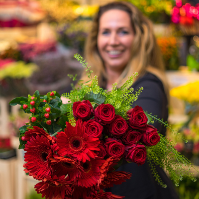 Keuze bloemist rode bloemen