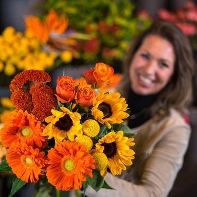 Keuze bloemist oranje bloemen