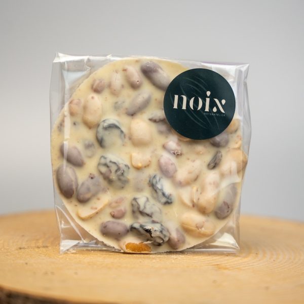 Pindaschijf NOIX Witte chocolade 100 gram